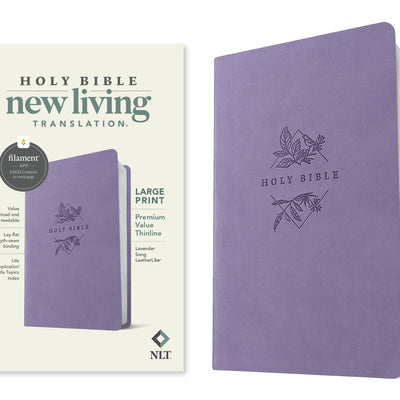 NLT Large Print Premium Value Thinline Bible, Filament Enabled (Leatherlike, Lavender Song) -- Tyndale, Imitation Leather