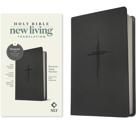 Cover Image for NLT Premium Value Thinline Bible, Filament Enabled (Leatherlike, Trinity Cross Black) -- New Living Translation, Imitation Leather