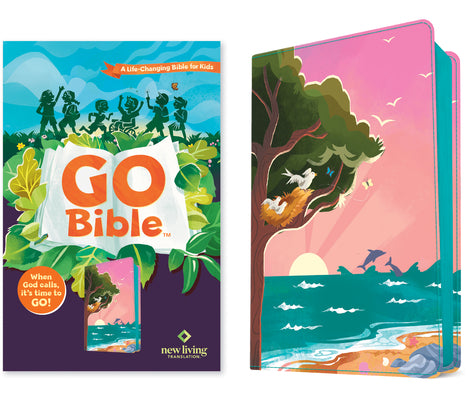 Cover Image for NLT Go Bible for Kids (Leatherlike, Beach Sunrise): A Life-Changing Bible for Kids -- New Living Translation, Leather / Fine Binding