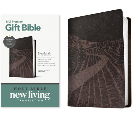 Cover Image for Premium Gift Bible Nlt, Filament Enabled (Leatherlike, Starlight Path Brown, Red Letter) -- New Living Translation, Imitation Leather