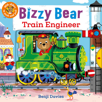 Cover Image for Bizzy Bear: Train Engineer: (Interactive Board Book for Toddlers - With Sturdy Tabs and Slides to Push and Pull) -- Benji Davies, Board Books