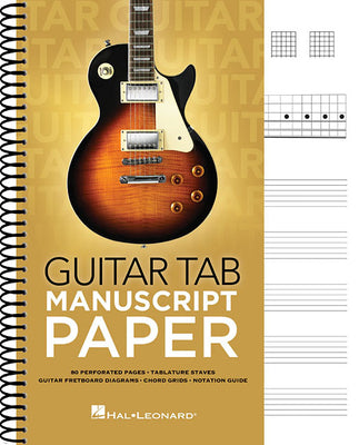 Cover Image for Guitar Tab Manuscript Paper Spiral-Bound Notebook for Guitarists 80 Pages with Tablature Staves, Chord Grids & Fretboard Diagrams Music Composition & -- Hal Leonard Corp, Spiral