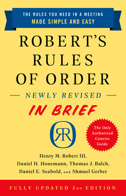Robert's Rules of Order Newly Revised in Brief, 3rd Edition -- Henry M. Robert, Paperback