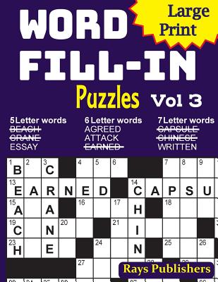 Cover Image for Large Print Word Fill-in Puzzles 3 -- Jaja Media, Paperback