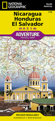 Cover Image for Nicaragua, Honduras, and El Salvador Map -- National Geographic Maps, Sheet Map, Folded