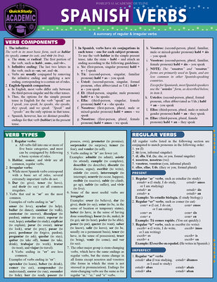 Cover Image for Spanish Verbs: Quickstudy Laminated Reference Guide (Quickstudy Academic) -- William Bengtson, Other