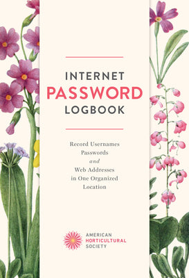 Cover Image for Internet Password Logbook -- American Horticultural Society, Hardcover