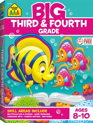 Cover Image for School Zone Big Third & Fourth Grade Workbook -- School Zone, Paperback