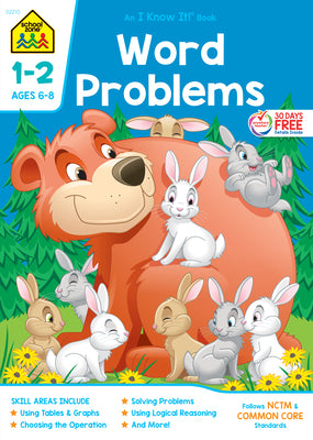 Cover Image for School Zone Word Problems Grades 1-2 Workbook -- School Zone, Paperback