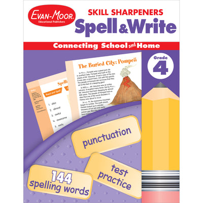 Cover Image for Skill Sharpeners: Spell & Write Grade 4 -- Evan-Moor Educational Publishers, Paperback