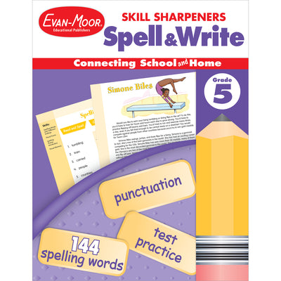 Cover Image for Skill Sharpeners: Spell & Write Grade 5 -- Evan-Moor Educational Publishers, Paperback