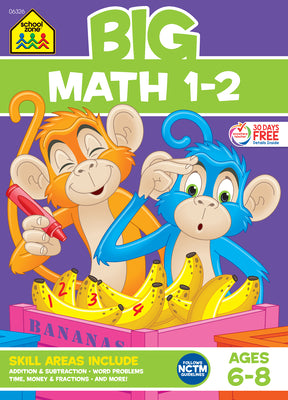 Cover Image for School Zone Big Math 1-2 Workbook -- School Zone, Paperback
