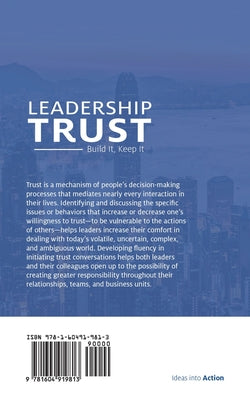 Cover Image for Leadership Trust: Build It, Keep It -- Christopher Evans, Paperback