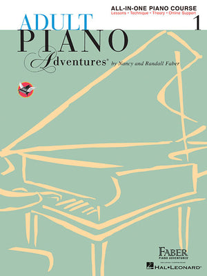 Cover Image for Adult Piano Adventures All-In-One Piano Course Book 1 - Book/Online Audio -- Nancy Faber, Spiral