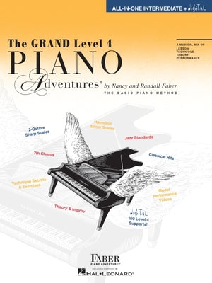 Cover Image for The Grand Level 4 Piano Adventures: All-In-One Intermediate + Piano Method and Sheet Music Collection with Online Media Lessons Technique Theory Perfo -- Nancy Faber, Paperback