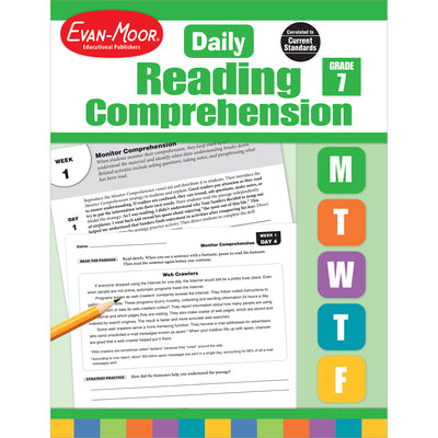 Cover Image for Daily Reading Comprehension, Grade 7 Te -- Evan-Moor Educational Publishers, Paperback
