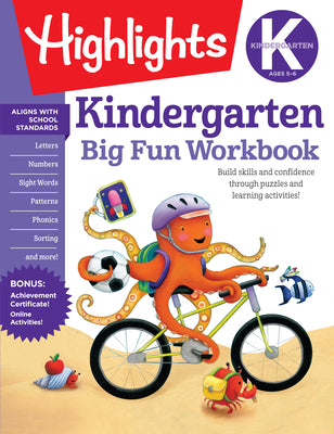 Kindergarten Big Fun Workbook: 256-Page Kindergarten Activity Book Full of Kindergarten Math, Reading, Writing Practice, Phonics, Puzzles and More -- Highlights Learning, Paperback