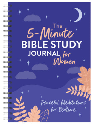 Cover Image for The 5-Minute Bible Study Journal for Women: Peaceful Meditations for Bedtime -- Joanne Simmons, Spiral
