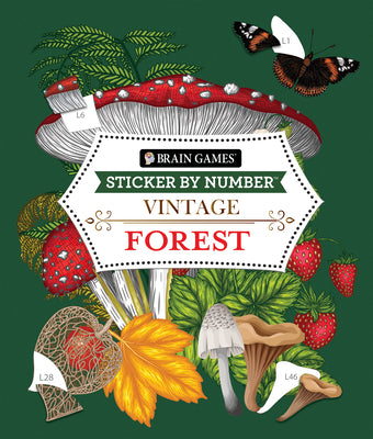 Cover Image for Brain Games - Sticker by Number - Vintage: Forest (28 Images to Sticker) -- Publications International Ltd, Paperback
