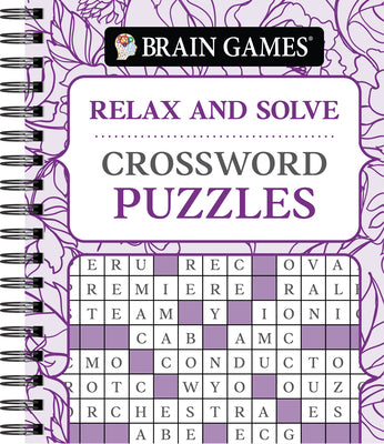 Cover Image for Brain Games - Relax and Solve: Crossword Puzzles (Pattern Cover) -- Publications International Ltd, Spiral