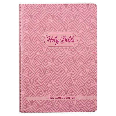 Cover Image for KJV Kids Bible, 40 Pages Full Color Study Helps, Presentation Page, Ribbon Marker, Holy Bible for Children Ages 8-12, Light Pink Hearts Faux Leather F -- Christian Art Gifts, Leather