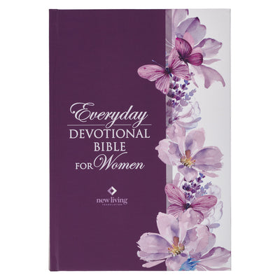 Cover Image for NLT Holy Bible Everyday Devotional Bible for Women New Living Translation, Purple Floral Printed -- Christian Art Gifts, Hardcover