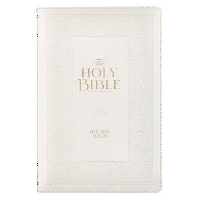 Cover Image for KJV Bible Giant Print Standard Faux Leather White -- Christian Art Gifts, Leather