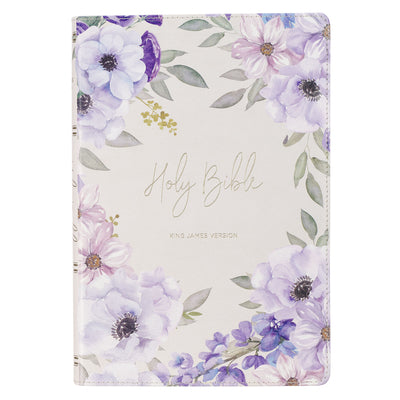 Cover Image for KJV Bible Giant Print Full-Size (Faux Leather, Floral) -- Christian Art Gifts, Imitation Leather