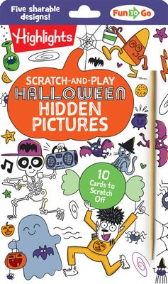 Cover Image for Scratch-And-Play Halloween Hidden Pictures: Halloween Gift for Kids Ages 6 and Up Featuring 10 Scratch-Off Hidden Pictures Cards with a Stylus for On- -- Highlights, Paperback