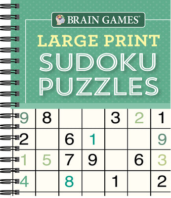 Brain Games - Large Print Sudoku Puzzles (Green) -- Publications International Ltd, Spiral