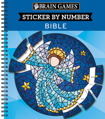 Cover Image for Brain Games - Sticker by Number: Bible (28 Images to Sticker) -- Publications International Ltd, Spiral