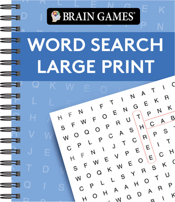 Cover Image for Brain Games - Word Search Large Print (Blue) -- Publications International Ltd, Spiral