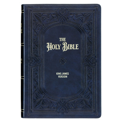 Cover Image for KJV Bible Giant Print Full-Size (Faux Leather, Midnight Blue) -- Christian Art Gifts, Imitation Leather