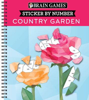 Cover Image for Brain Games - Sticker by Number: Country Garden (13 Images to Sticker) -- Publications International Ltd, Spiral