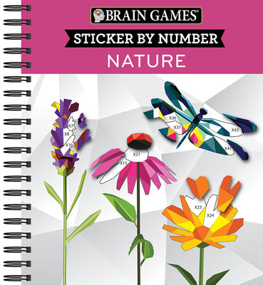 Cover Image for Brain Games - Sticker by Number: Nature - 2 Books in 1 (42 Images to Sticker) -- Publications International Ltd, Spiral