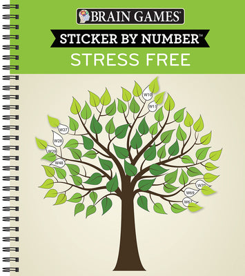 Cover Image for Brain Games - Sticker by Number: Stress Free (28 Images to Sticker) -- Publications International Ltd, Spiral