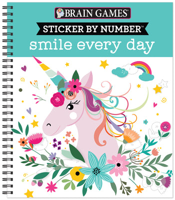 Brain Games - Sticker by Number: Smile Every Day -- Publications International Ltd, Spiral