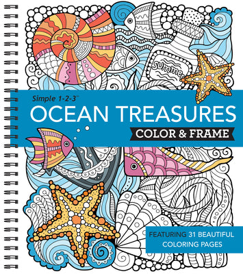 Color & Frame - Ocean Treasures (Adult Coloring Book) -- New Seasons, Spiral