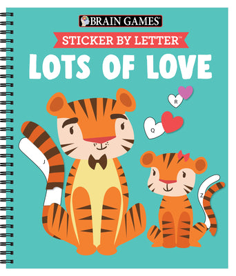 Cover Image for Brain Games - Sticker by Letter: Lots of Love -- Publications International Ltd, Spiral