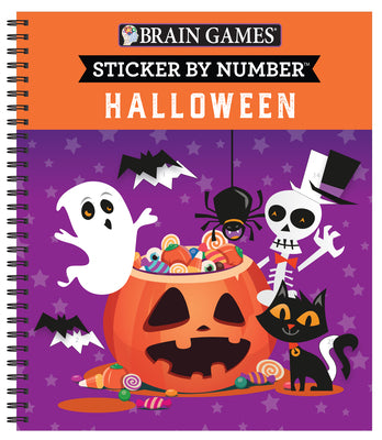 Cover Image for Brain Games - Sticker by Number: Halloween: Volume 1 -- Publications International Ltd, Spiral Bound, Comb or Coil