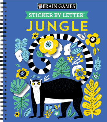 Cover Image for Brain Games - Sticker by Letter: Jungle -- Publications International Ltd, Spiral Bound, Comb or Coil