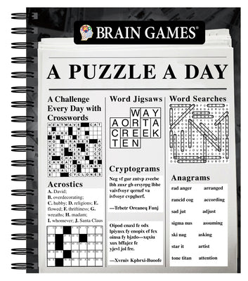 Cover Image for Brain Games - A Puzzle a Day -- Publications International Ltd, Spiral Bound, Comb or Coil