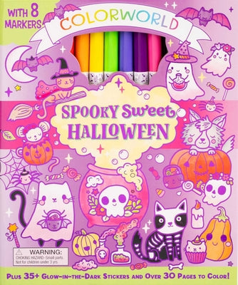 Cover Image for Colorworld: Spooky Sweet Halloween: Plus 35+ Glow-In-The-Dark Stickers and Over 30 Pages to Color! -- Felicity French, Mixed Media Product