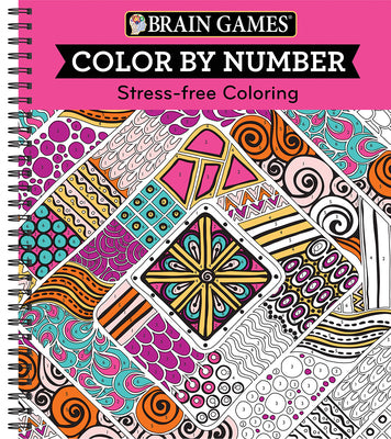 Cover Image for Brain Games - Color by Number: Stress-Free Coloring (Pink) -- Publications International Ltd, Spiral