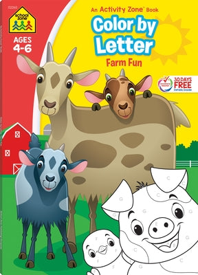 Cover Image for School Zone Color by Letter Farm Fun Workbook -- School Zone, Paperback