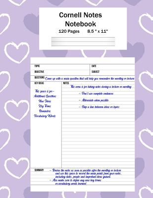 Cover Image for Cornell Notes Notebook: Note Taking System, For Students, Writers, Meetings, Lectures Large Size 8.5 x 11 (21.59 x 27.94 cm), Durable Matte Pu -- Cricket Creek Creatives, Paperback