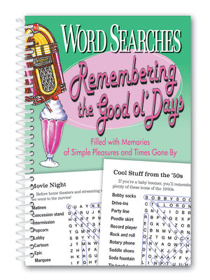 Cover Image for Word Searches Remembering the Good Ol' Days -- Product Concept Editors, Spiral