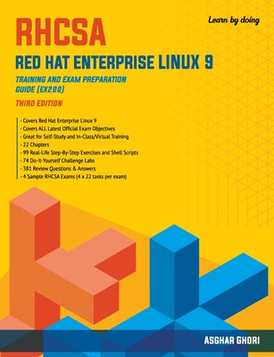 Cover Image for RHCSA Red Hat Enterprise Linux 9: Training and Exam Preparation Guide (EX200), Third Edition -- Asghar Ghori, Paperback
