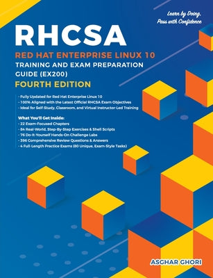 Cover Image for RHCSA Red Hat Enterprise Linux 10: Training and Exam Preparation Guide (EX200), Fourth Edition -- Asghar Ghori, Paperback