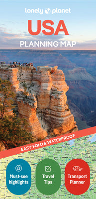 Cover Image for Lonely Planet USA Planning Map: Durable, Waterproof, Easy-Fold Travel Map with Attractions, Itineraries & Transport Guide -- Lonely Planet, Folded